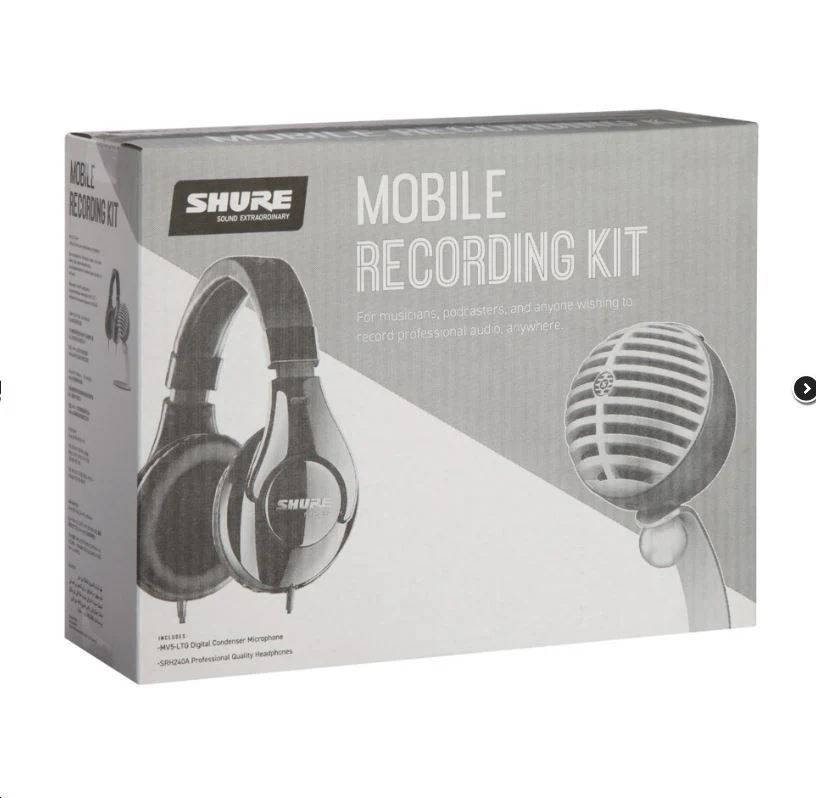 Shure Mobile Recording Kit (1 x MV5 Microphone, 1 x SRH240 Headphones) - Image 4