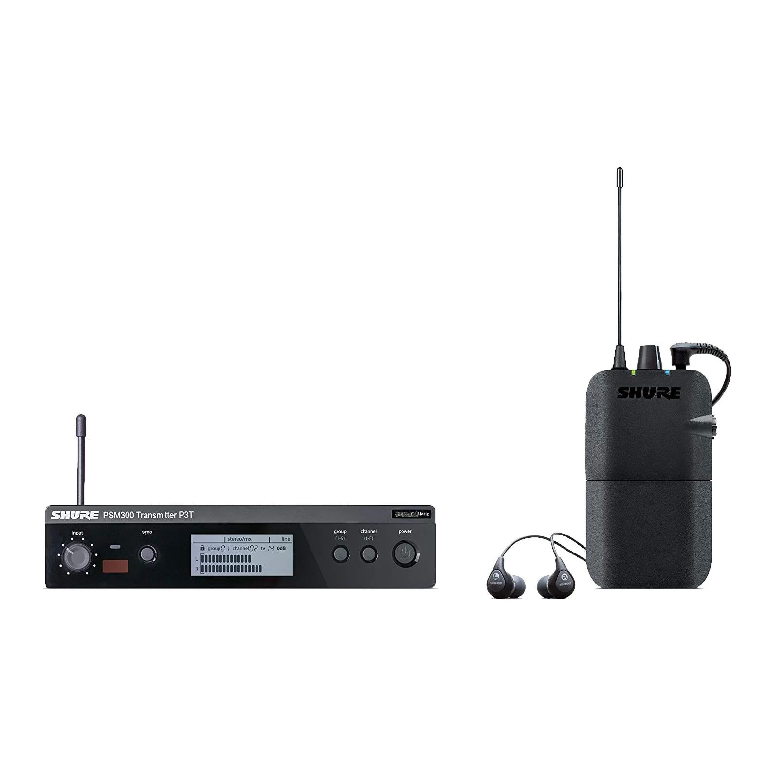 Shure P3TR112G PSM300 Wireless System with Grey SE112 Sound Isolating Earphones (J10: 584-608 MHz) - Image 5