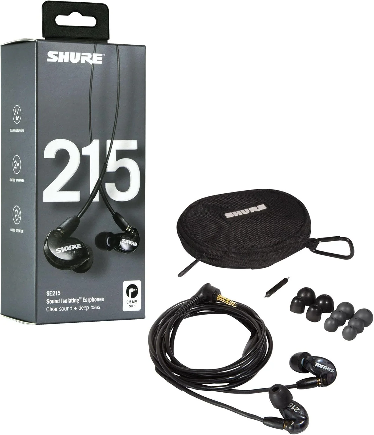Shure SE215 Sound Isolating Earphones (Black) - Image 3
