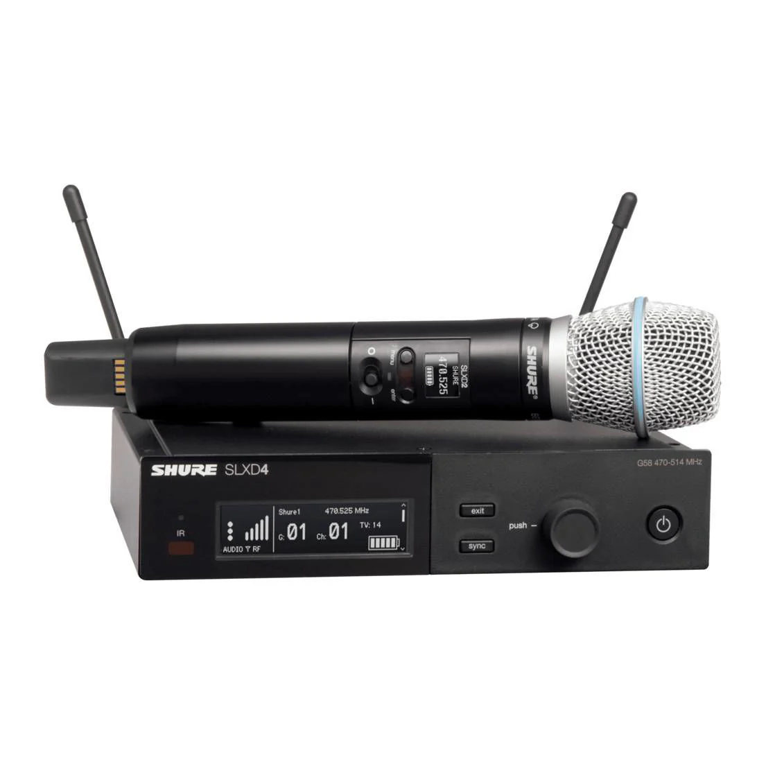 Shure SLX-D System SLXD2/Beta87A Handheld Transmitter and SLXD4 Digital Wireless Receiver - Image 6