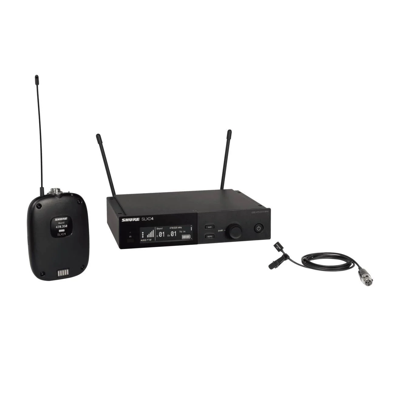 Shure SLX-D System with SLXD1 Transmitter, WL93 Mic & SLXD4 Digital Wireless Receiver - Image 5