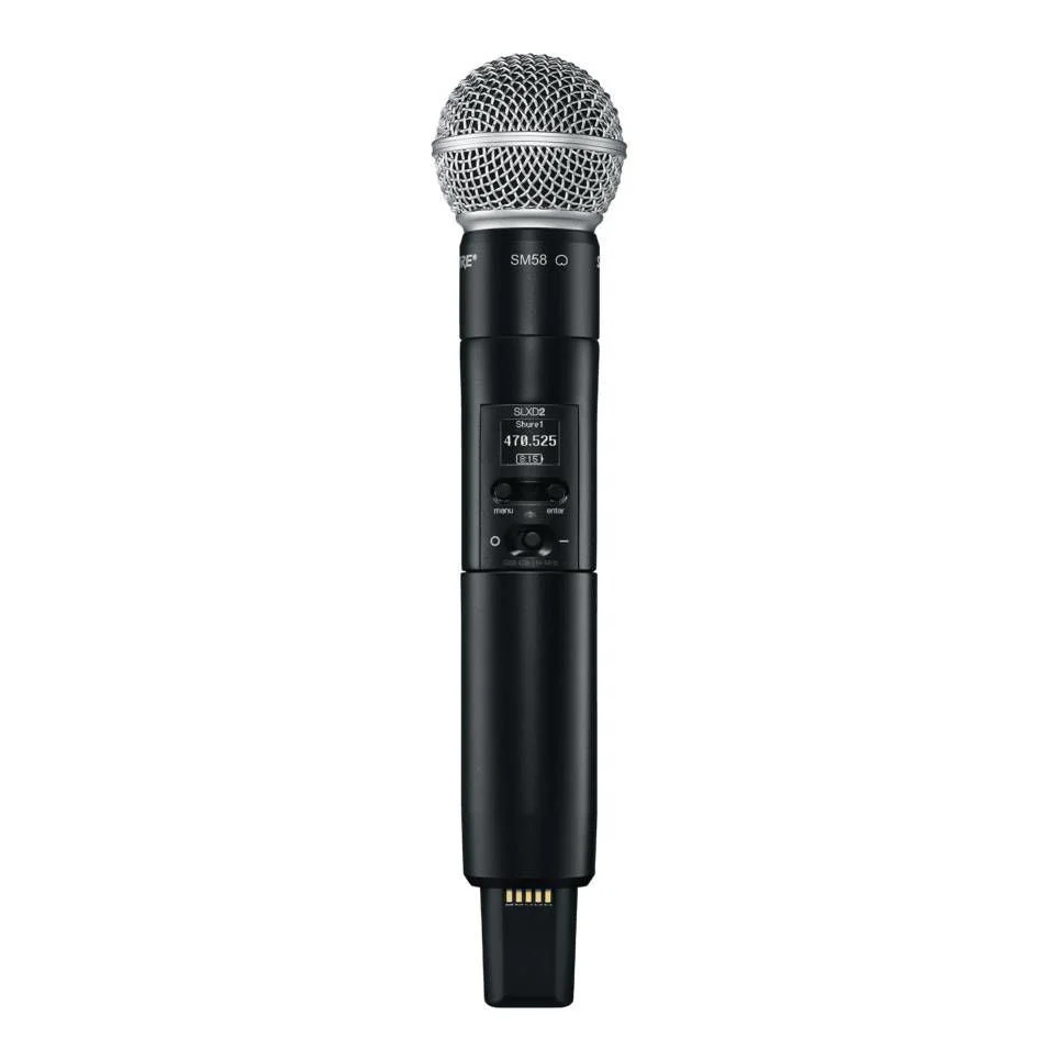 Shure SLX-D System with SLXD2/SM58 Handheld Transmitter and SLXD4 Digital Wireless Receiver - Image 2