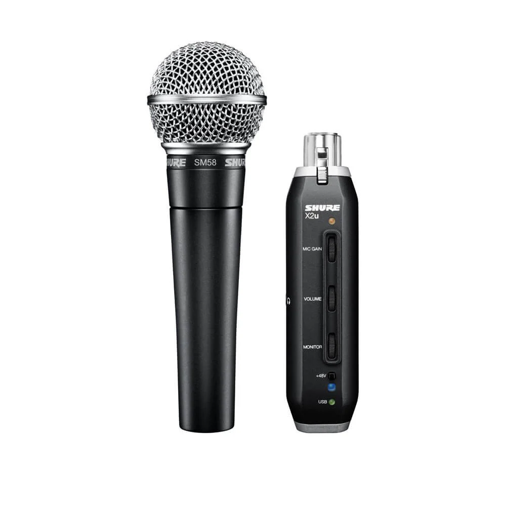 Shure SM58 Dynamic Vocal Microphone with X2U USB Adapter - Image 4