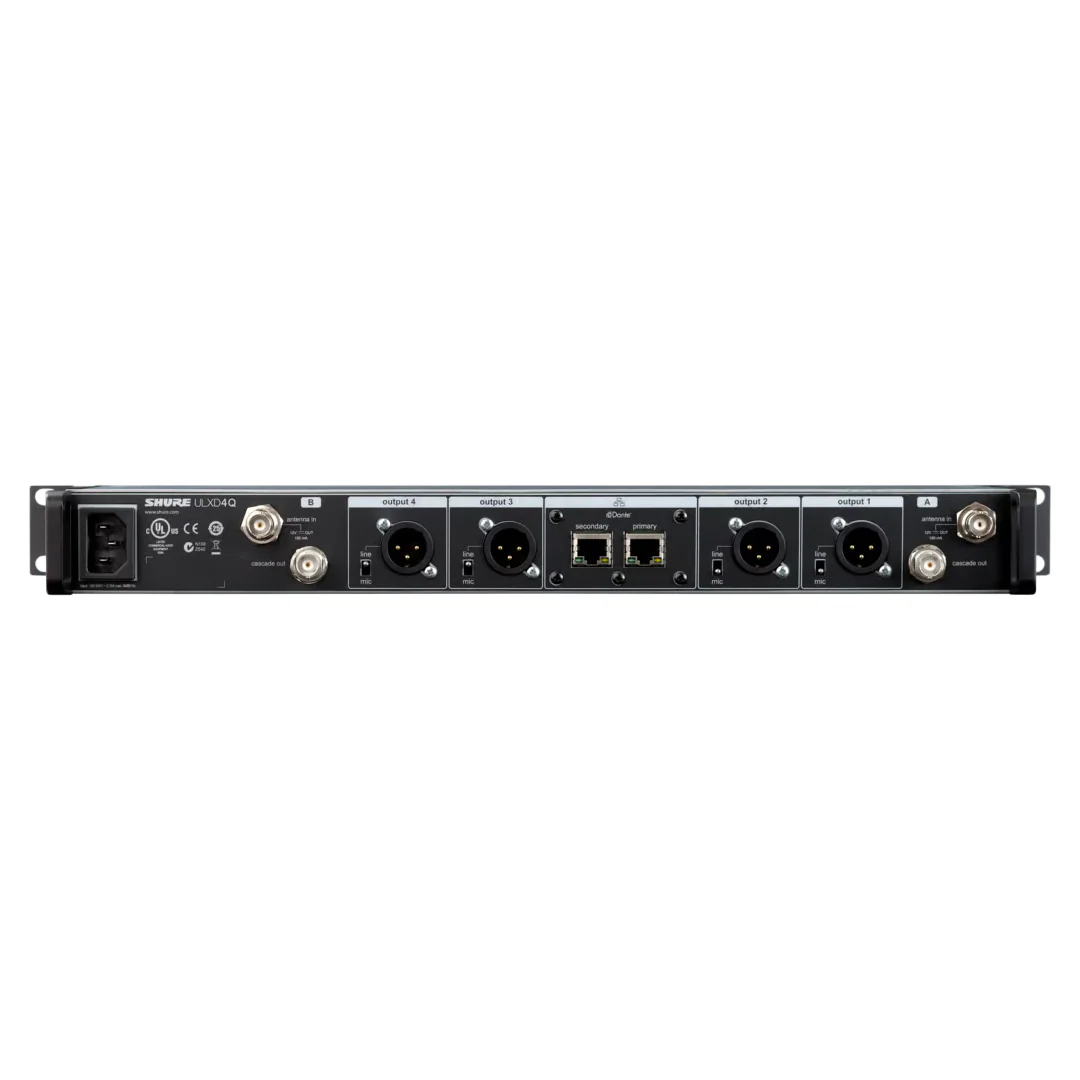 Shure ULXD4Q Wireless Digital Receiver Quad Channel Frequency (L51: 632-696MHz) - Image 4