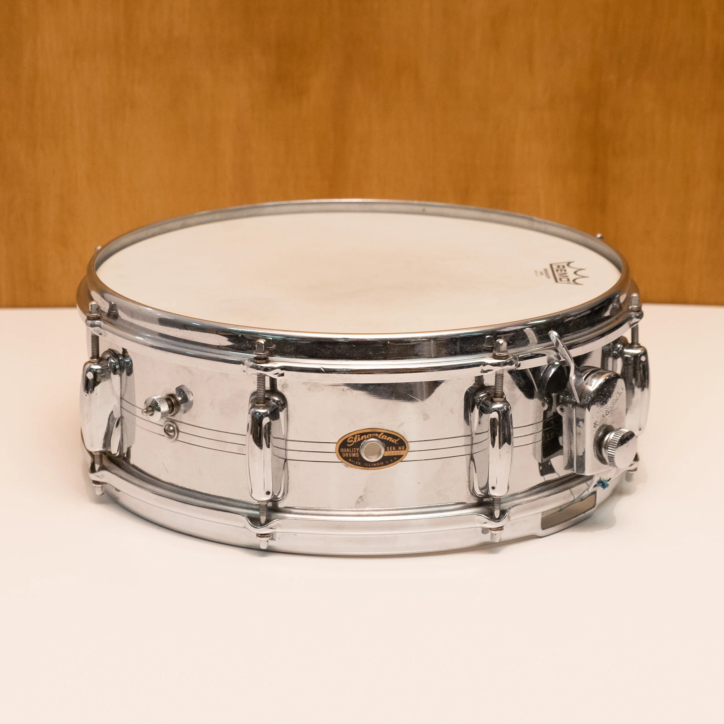Slingerland Vintage Mid-'60s Chrome Over Brass 14 x 5 inch 8 Lug Snare Drum - Preloved