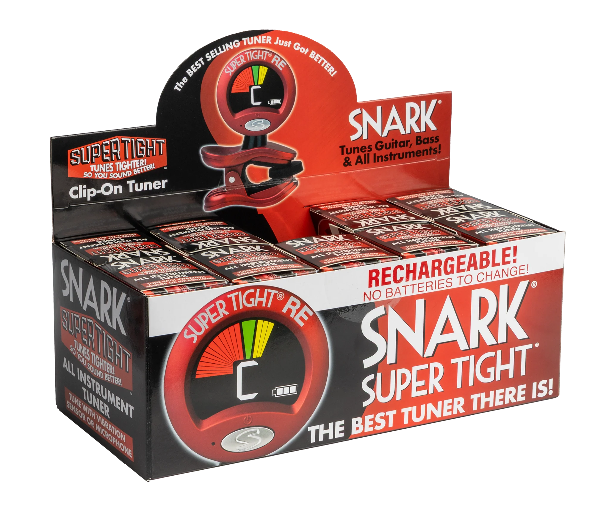 Snark Super Tight Rechargable Clip On Tuner - Red - Image 9