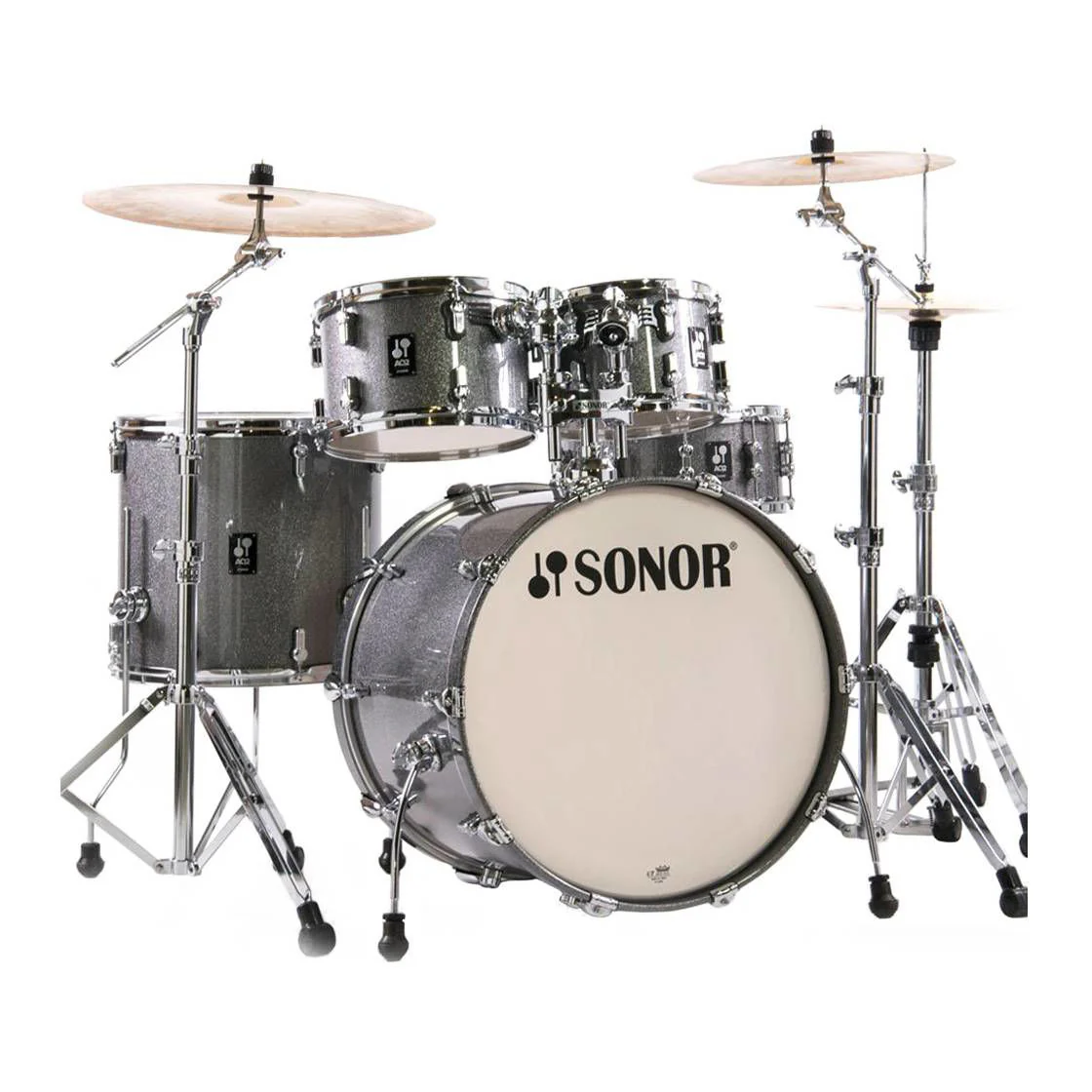 Sonor AQ2 Stage Series 5-Piece Drum Kit with 4000 Series Hardware - Titanium Quartz - Image 2