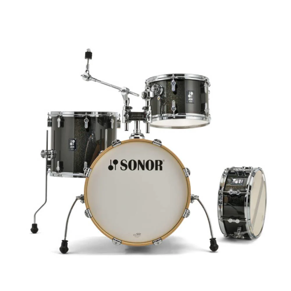 Sonor AQX Jazz 4-Piece Shell Pack Drum Kit in Black Midnight Sparkle - Image 2