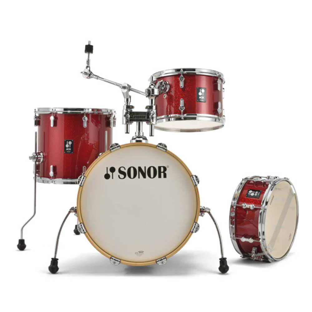 Sonor AQX Jazz 4-Piece Shell Pack Drum Kit in Red Moon Sparkle - Image 2