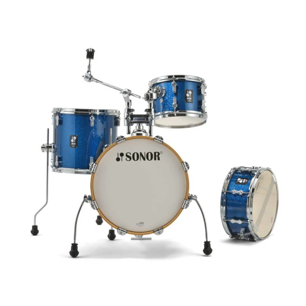 Sonor AQX Jungle 4-Piece Shell Pack Drum Kit in Blue Ocean Sparkle - Image 2