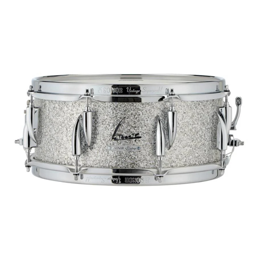 Sonor Vintage Series 14 x 6.5 Snare Drum Vintage Silver Glitter - Image 2