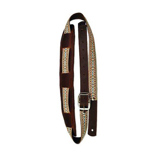 Souldier USA Guitar Strap 1in - Saddle Laredo Tundra BR/NM/LB/WH on Nat - Image 2