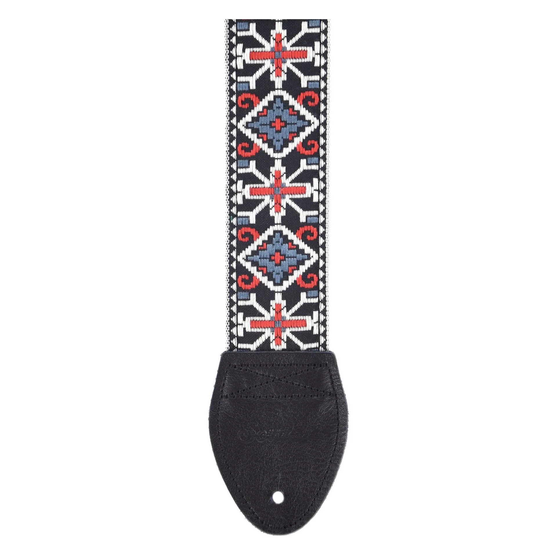 Souldier USA Guitar Strap 2in - San Quentin Cash LB/WH/RD on BK Background - Image 2
