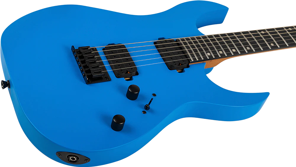 Spira S-400 MBL HH Electric Guitar with Ebony Fretboard in Satin Blue - Image 5