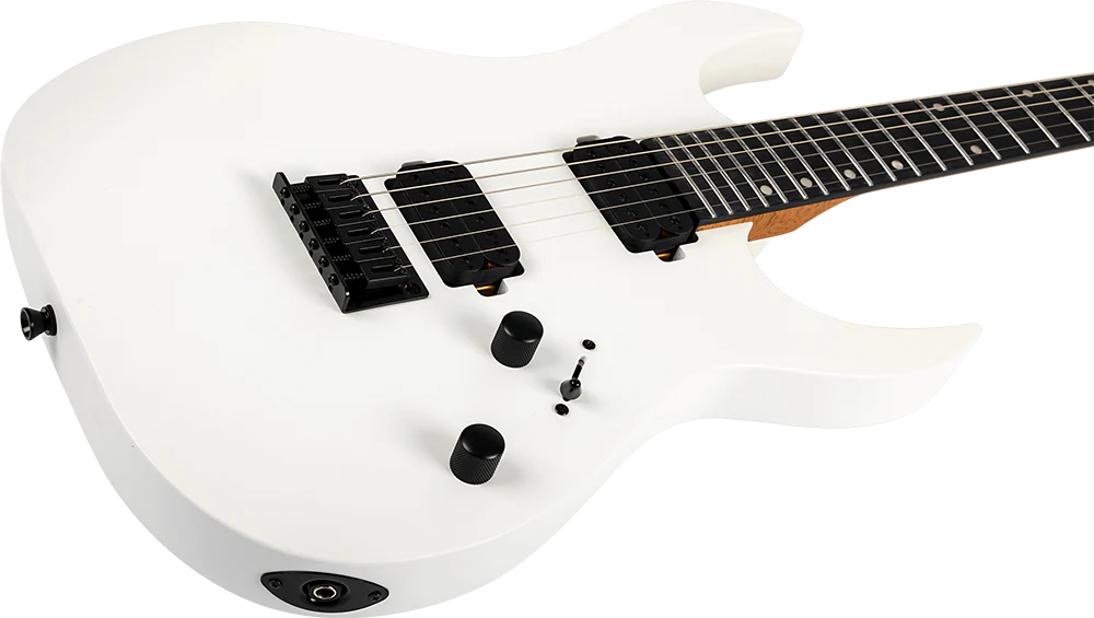 Spira S-400 MW HH Electric Guitar with Ebony Fretboard in Satin White - Image 8