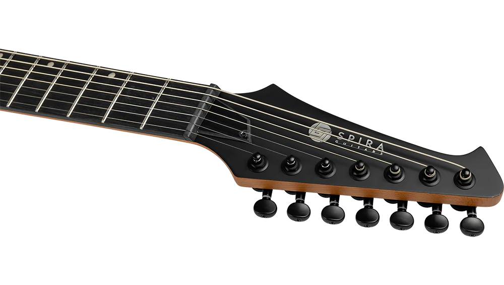 Spira S-407-MWR HH 7-string Electric Guitar with Ebony Fretboard in Satin Wine Red - Image 6