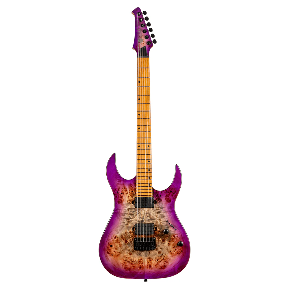 Spira S-450 TPP HH Electric Guitar with Roasted Maple Neck in Transparent Purple - Image 7