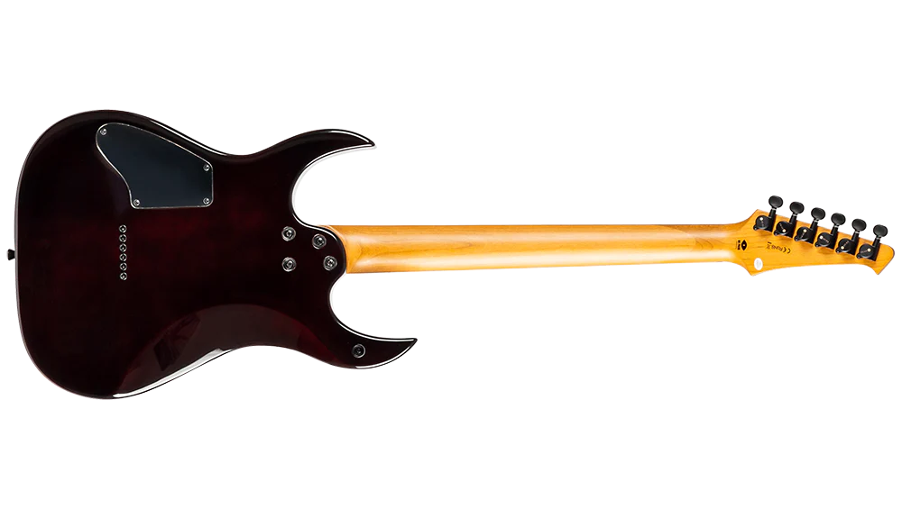 Spira S-450 TRD HH Electric Guitar with Roasted Maple Neck in Transparent Red-Black - Image 6