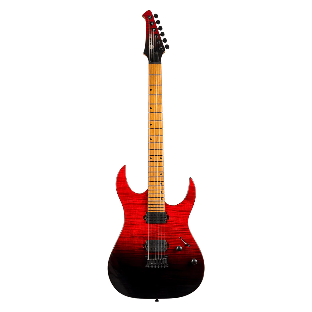 Spira S-450 TRD HH Electric Guitar with Roasted Maple Neck in Transparent Red-Black - Image 8