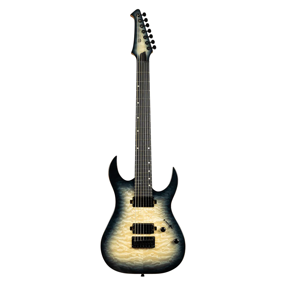 Spira S-507 QGY E HH 7-string Electric Guitar with Roasted Maple Neck in Trans Grey - Image 6
