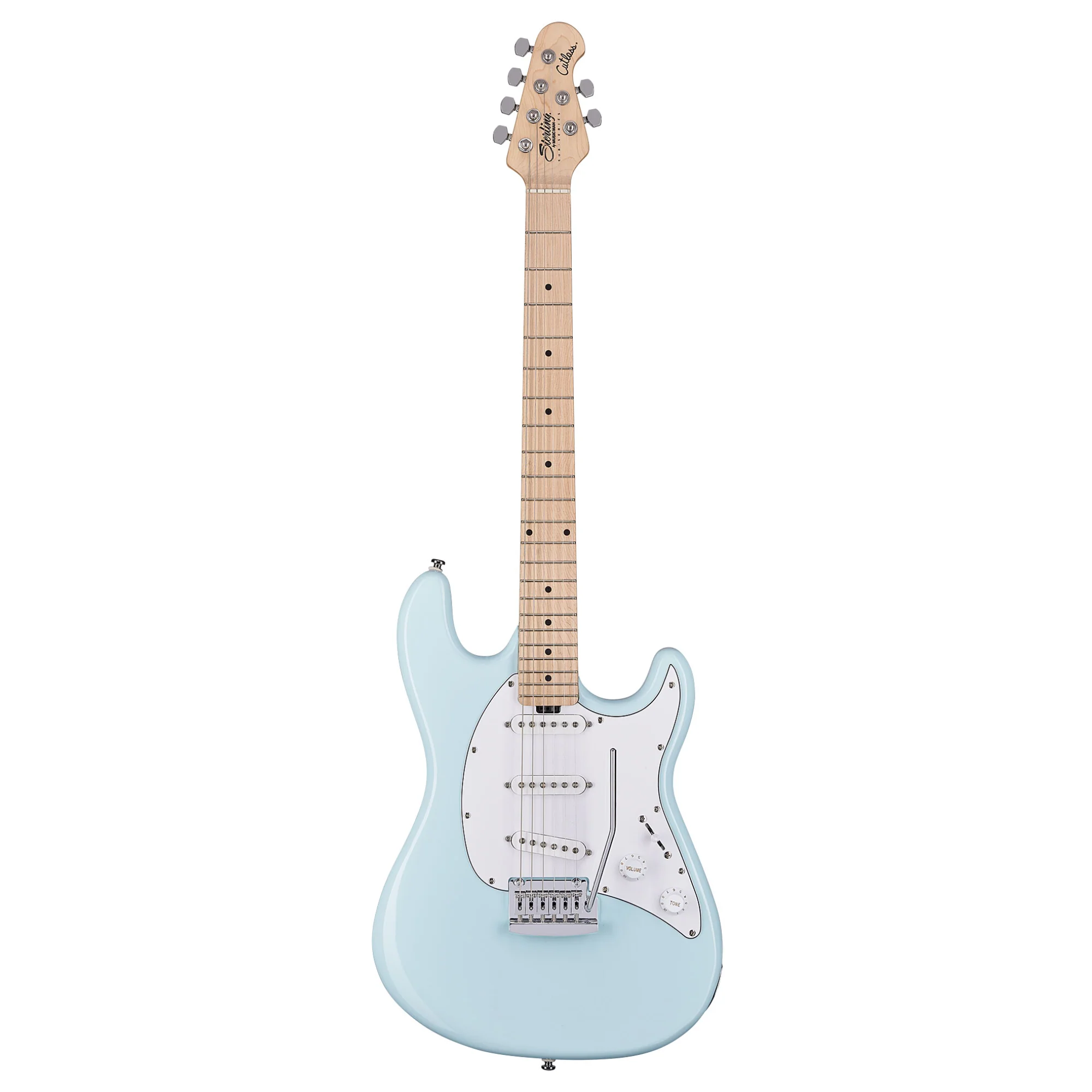 Sterling by Music Man Cutlass CT30 SSS Maple FB Electric Guitar - Daphne Blue - Image 4
