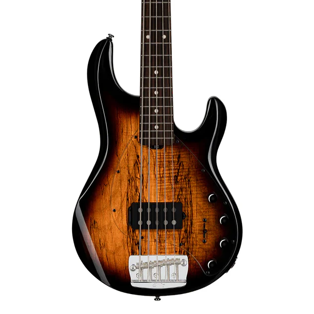 Sterling by Music Man Ray35 5 String Bass StingRay Spalted Maple 3 Tone Sunburst - Image 6