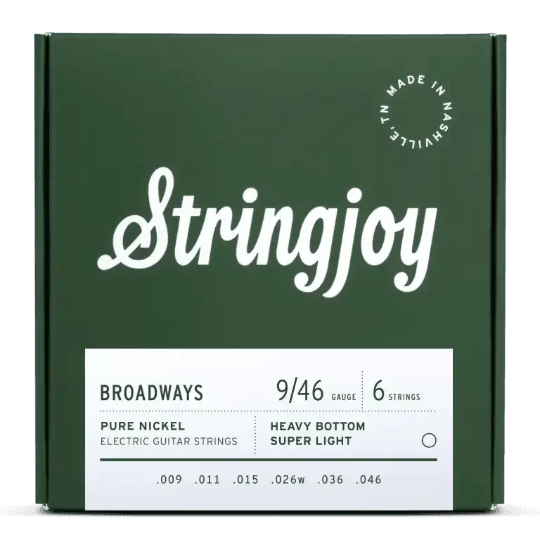 Stringjoy Broadways Heavy Bottom Super Light Gauge 9-46 Pure Nickel Electric Guitar Strings - Image 3