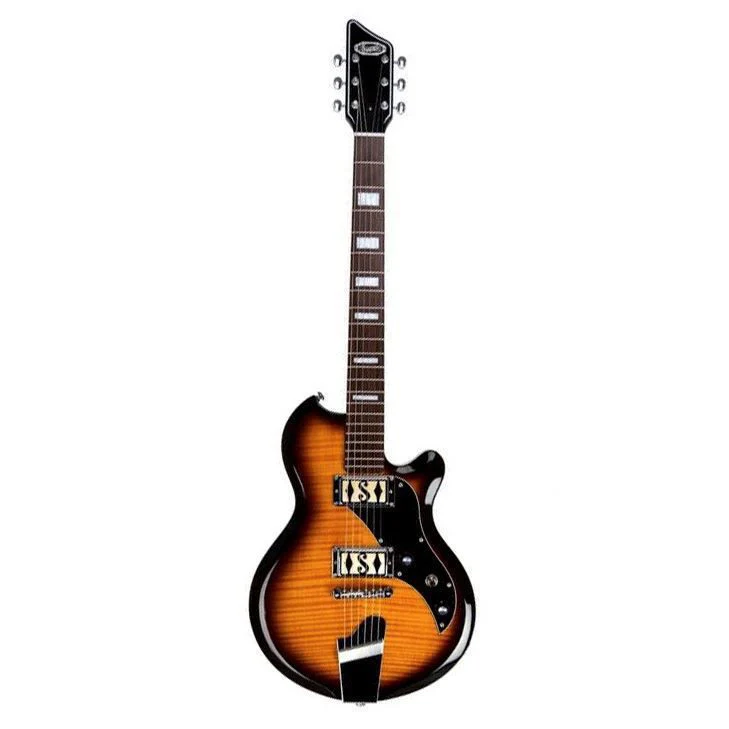 Supro Island Series Westbury Solid Body Electric Guitar Flame Maple Tobacco Burst