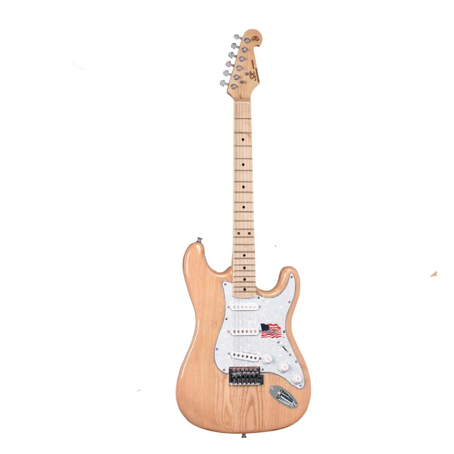 SX Essex ASH2M Ash Series ST Style Electric Guitar in Natural Gloss - Image 2