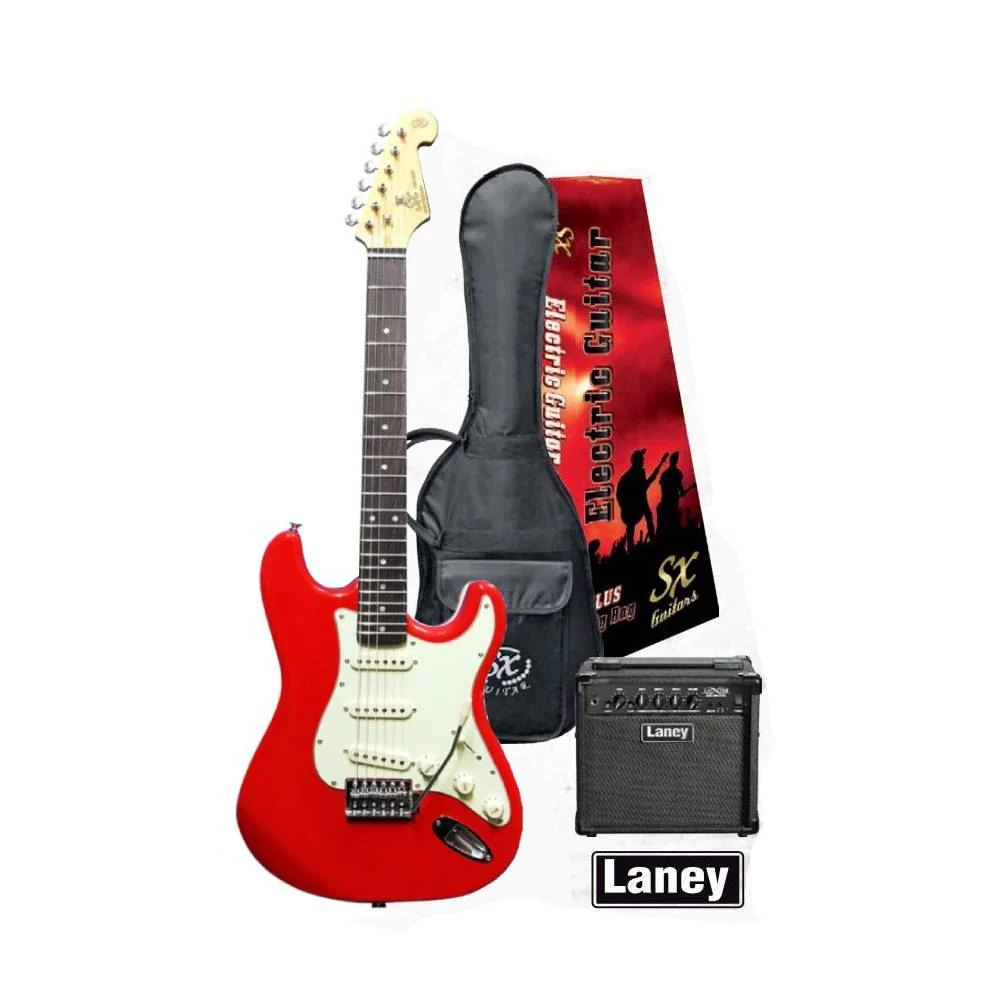 SX Essex & Laney Electric Guitar Pack in Fiesta Red (VES62FR Electric Guitar & Laney Amp) - Image 3