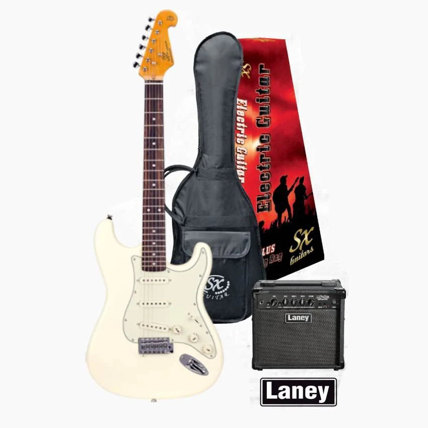 SX Essex & Laney Electric Guitar Pack in Vintage White (VES62VWH Electric Guitar & Laney Amp) - Image 3