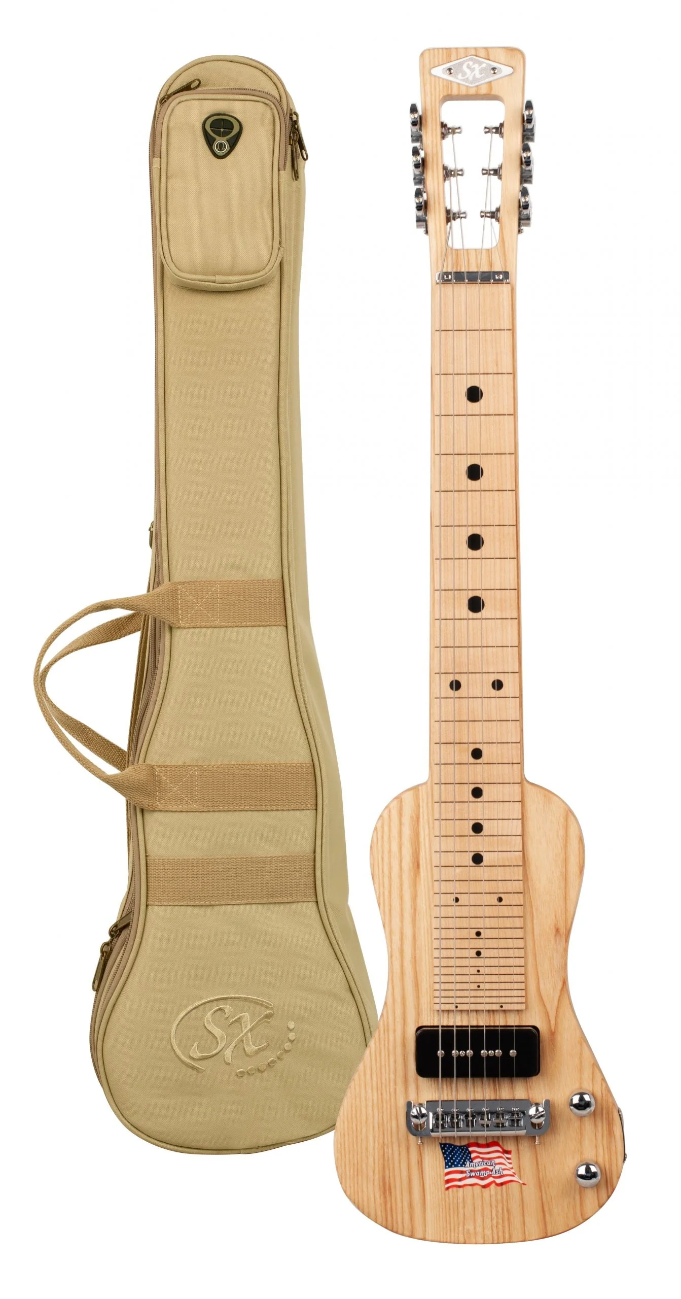 Sx Essex LG22N Ash Series 6 String Lap Steel Guitar - Natural Satin - Image 3