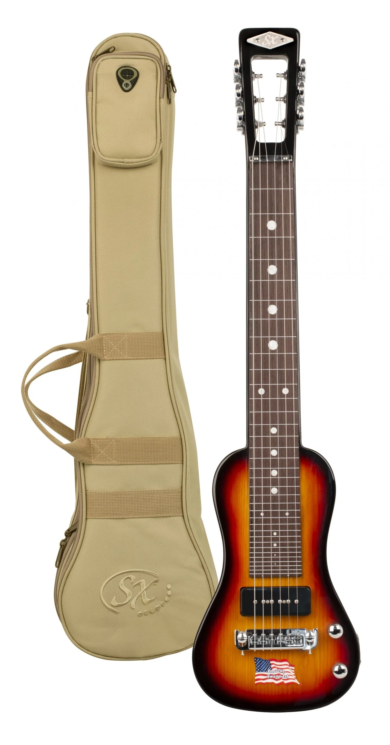 Sx Essex LG22TS Ash Series 6 String Lap Steel Guitar - 3 Tone Sunburst - Image 2