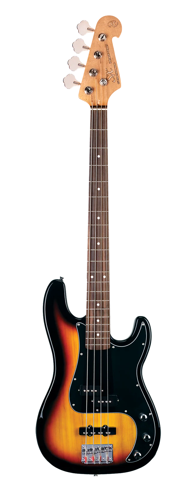 SX Essex PJ 4-String Bass Guitar Pack in 3 Tone Sunburst