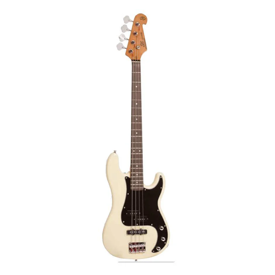 SX Essex PJ 4-String Bass Guitar Pack in Vintage White - Image 3
