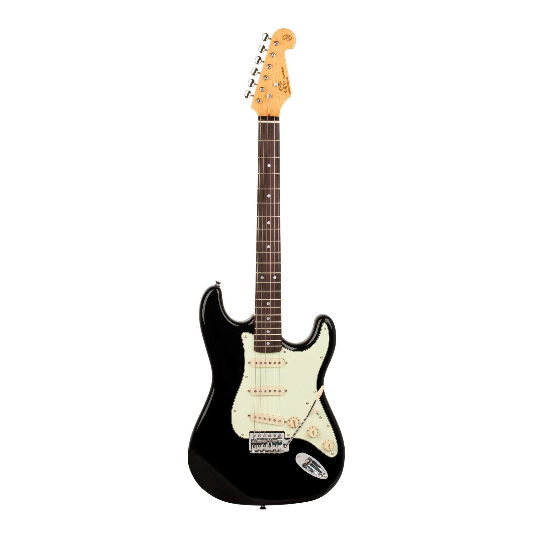 SX Essex VES62B Vintage Series Electric Guitar - Black - Image 4