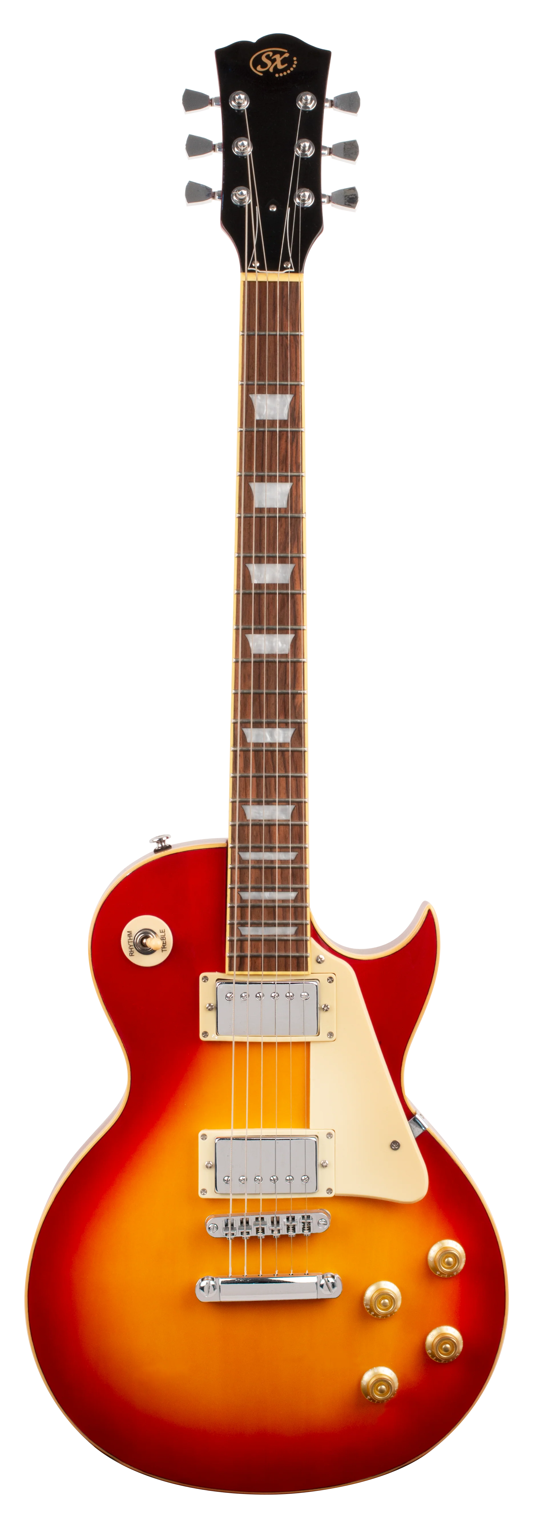 SX Les Paul Style Electric Guitar Pack with Gig Bag - Cherry Sunburst
