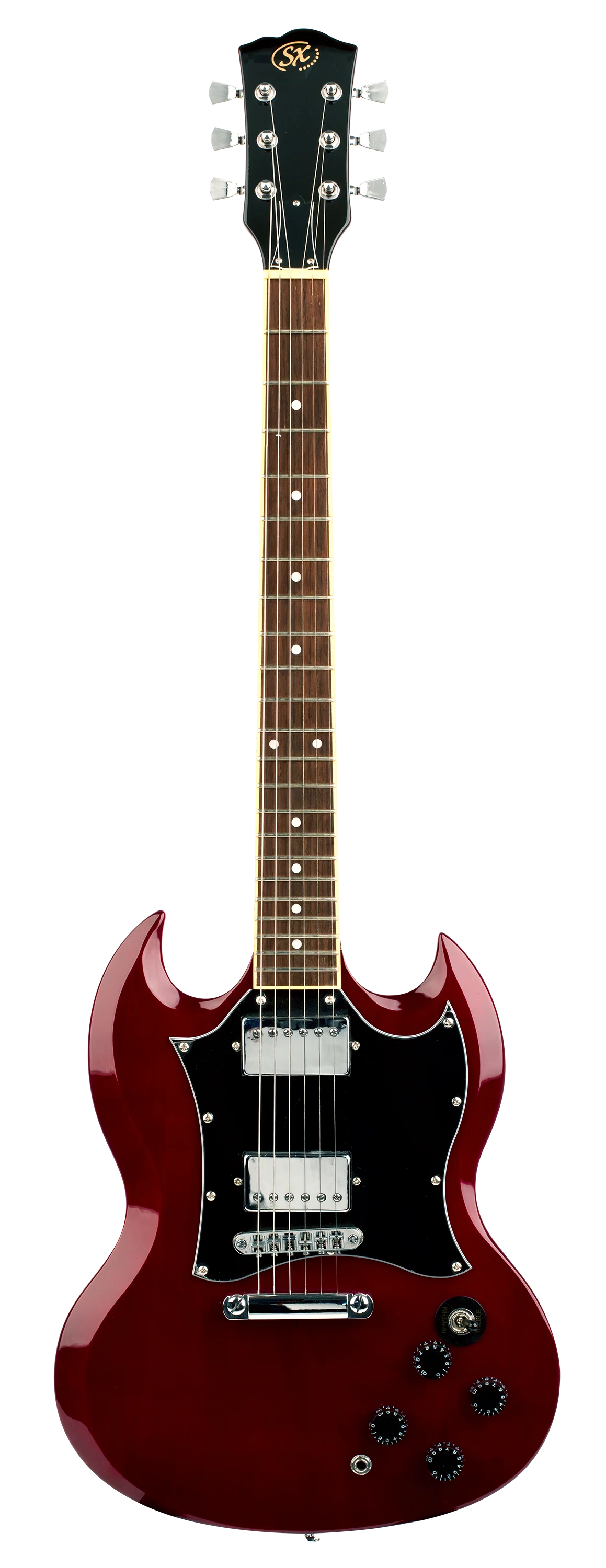 SX SG Style Electric Guitar Pack with Bag in Transparent Wine Red - Image 2