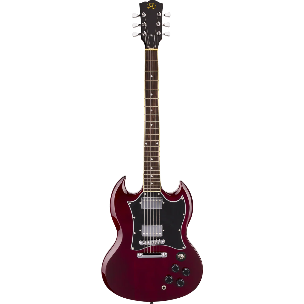 SX SG Style Electric Guitar Pack with Bag in Transparent Wine Red - Image 7