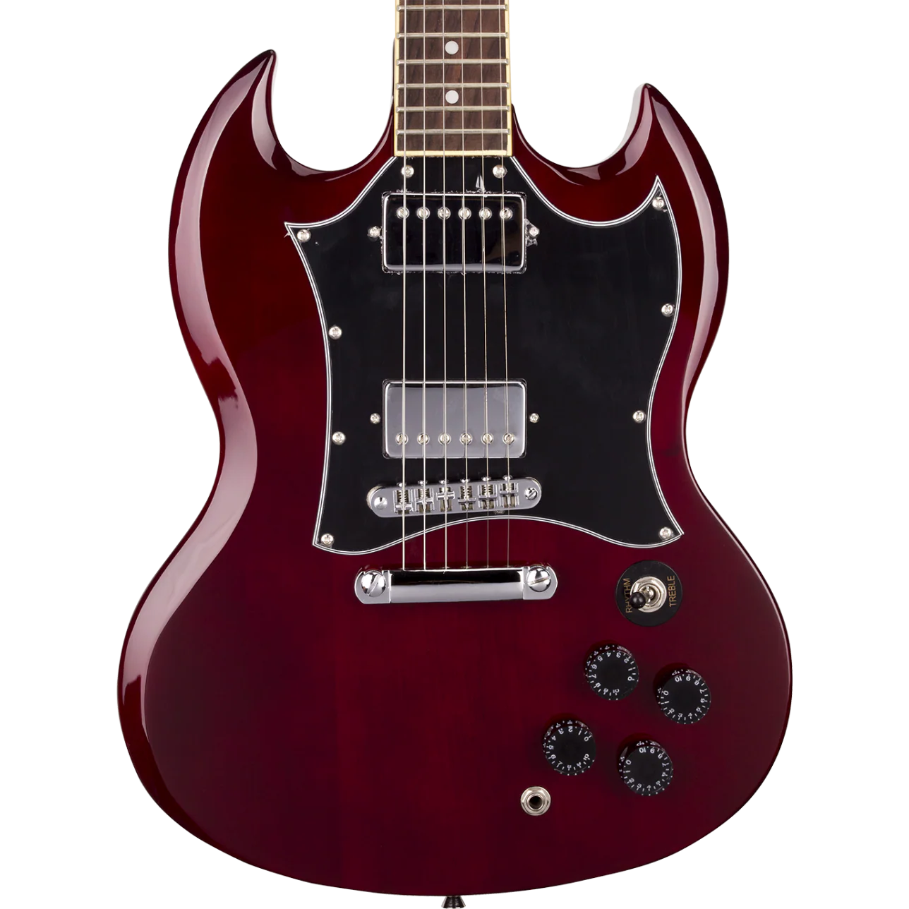 SX SG Style Electric Guitar Pack with Bag in Transparent Wine Red - Image 9