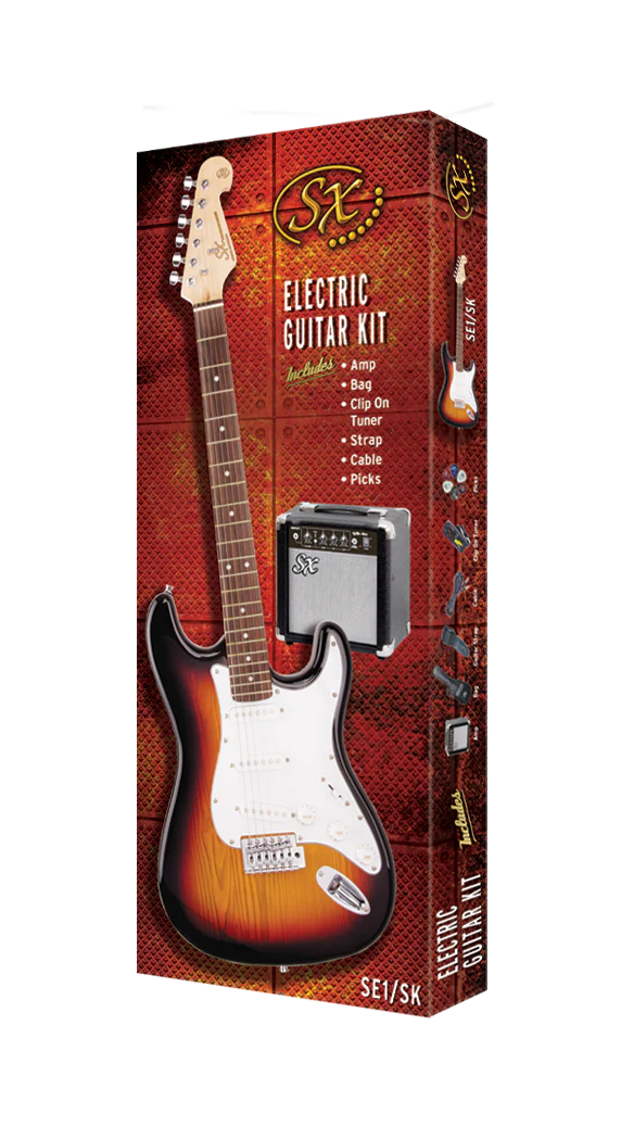 SX ST Style Electric Guitar and Amplifier Pack in Metallic Silver - Image 4