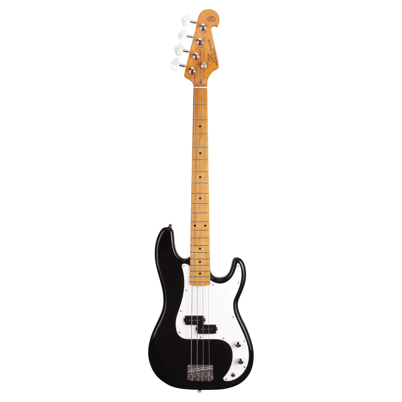 SX VEP57B Electric P Bass Guitar - Black - Image 3