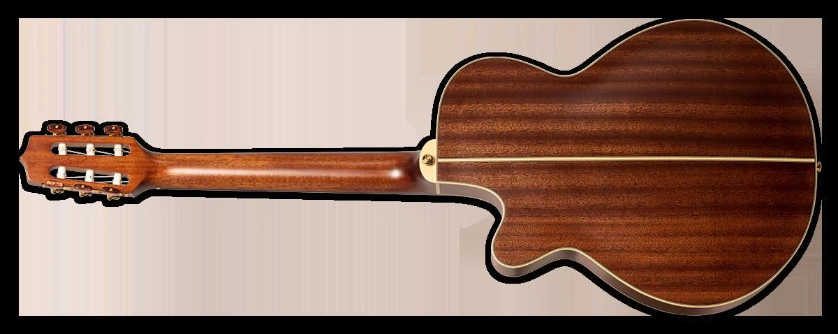 Takamine Thinline Series Acoustic Electric Nylon String Guitar with Cutaway in Natural Satin Finish - Image 2