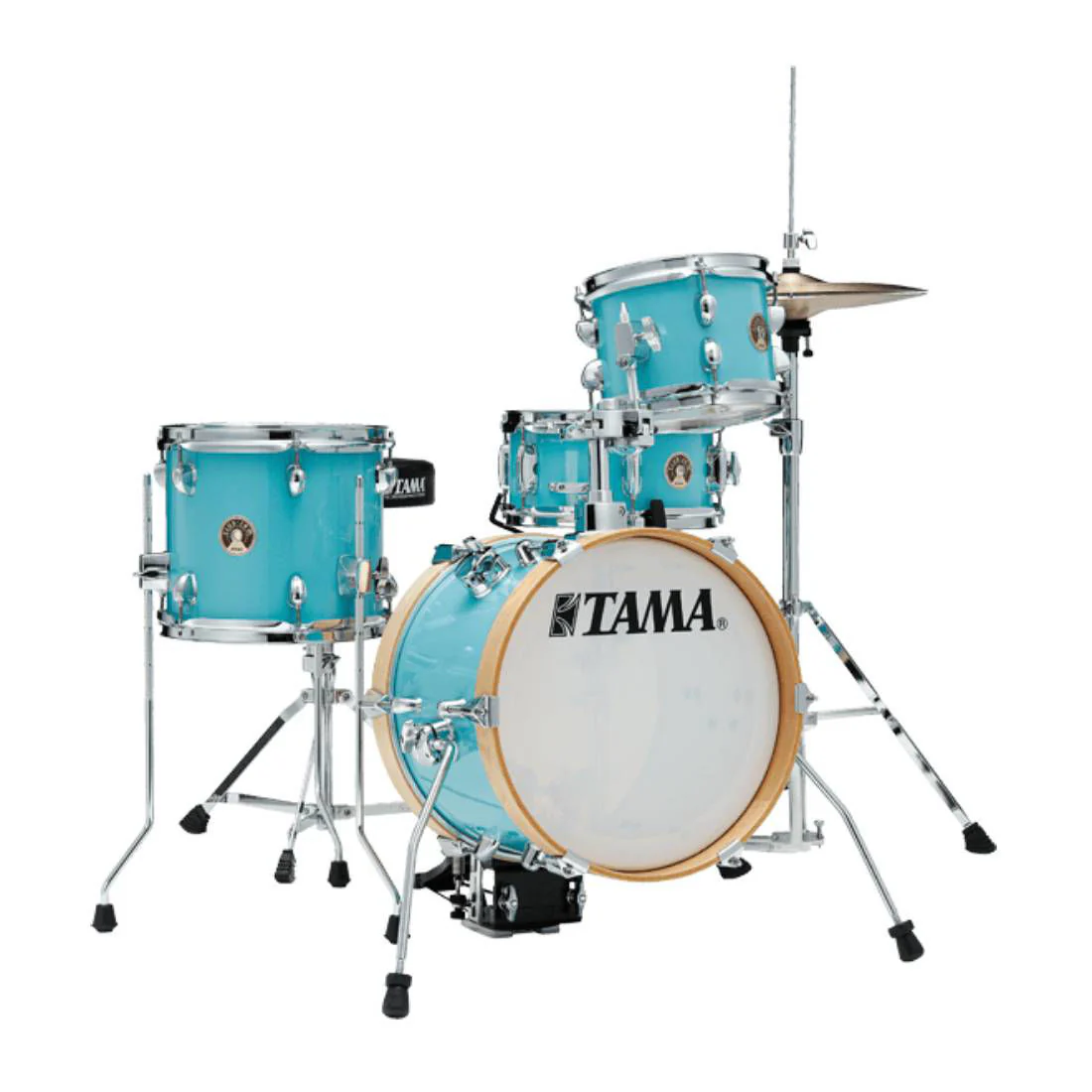 Tama Club-JAM Flyer 4 Piece Drum Kit with Hardware - 14/8/10 with 10" Snare - Aqua Blue - Image 2