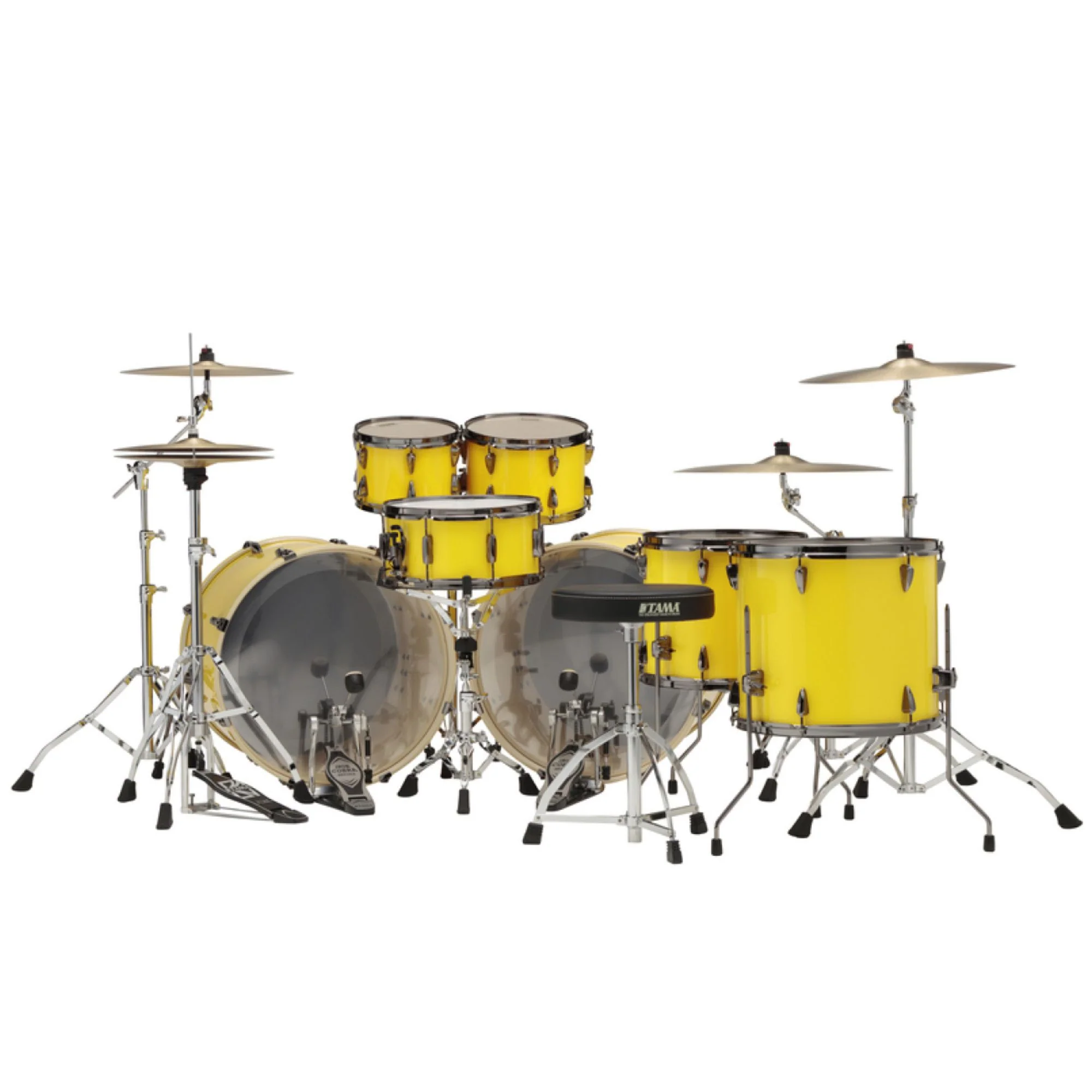 Tama IP72ZH9WN Imperialstar Lars Ulrich Inspired 7-piece Drum Kit with Hardware in Electric Yellow - Image 2