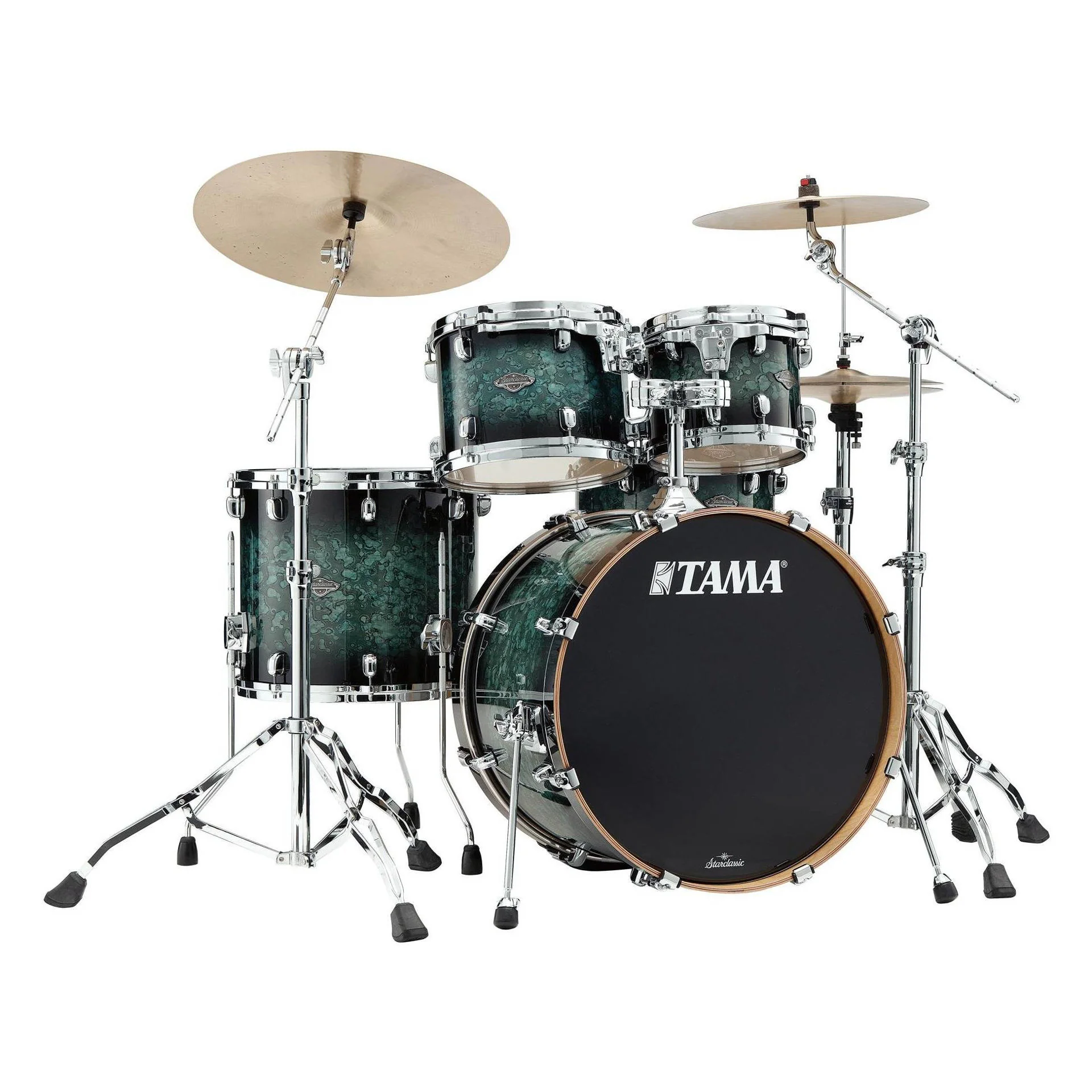 Tama Starclassic Performer 22" 4 Piece Drum Kit Shell Pack - 22/10/12/16 - Molten Steel Blue Burst - Image 2