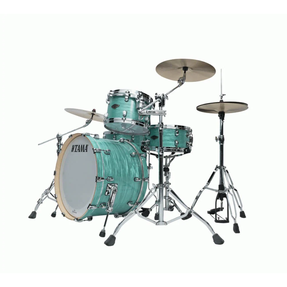 Tama Starclassic Walnut/Birch 20 3-Pce Drum Kit Shell Pack - 20/12/14 - Surf Green Silk - Image 3