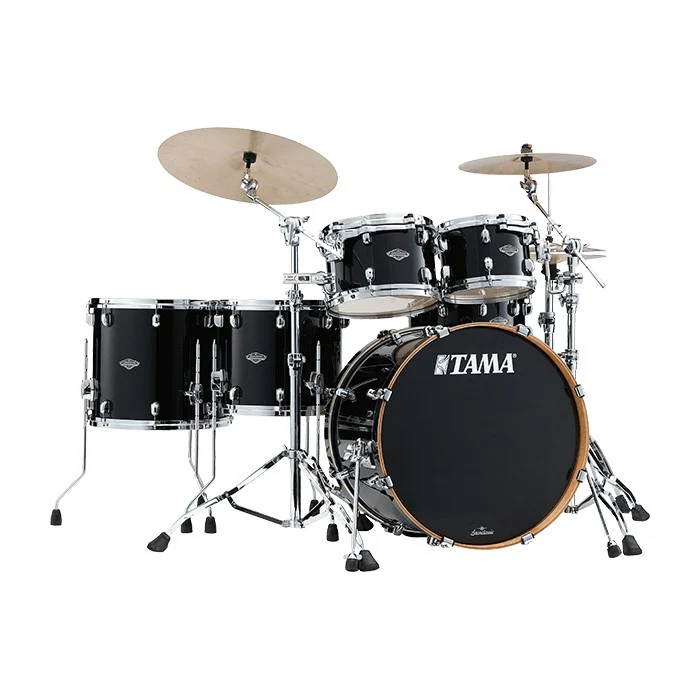 Tama Starclassic Walnut/Birch 22" 5 Piece Drum Kit Shell Pack - 22/10/12/14/16 - Piano Black - Image 3