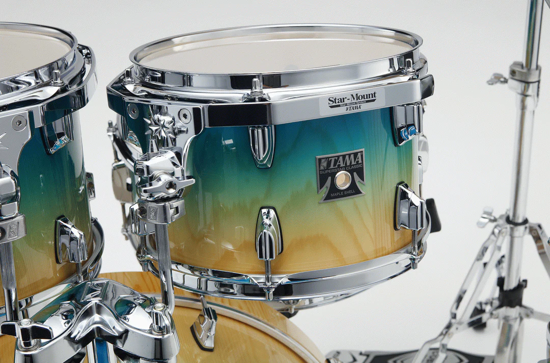 Tama Superstar Classic Maple 7pc Drum Shell Pack in Caribbean Lacebark Pine Fade - Image 2