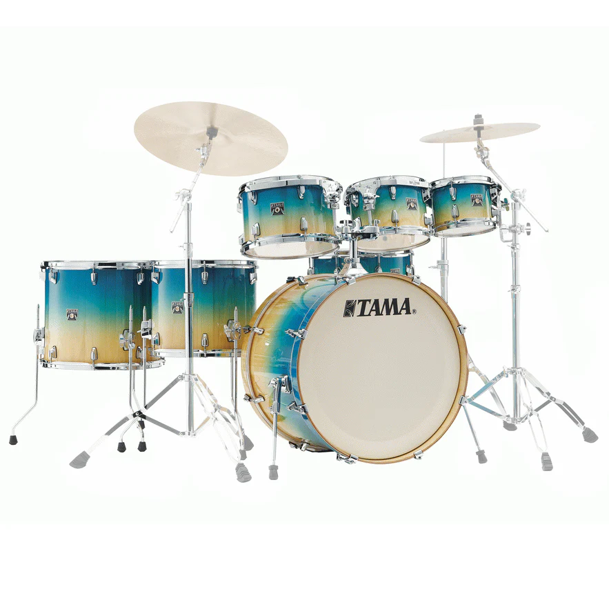 Tama Superstar Classic Maple 7pc Drum Shell Pack in Caribbean Lacebark Pine Fade - Image 7
